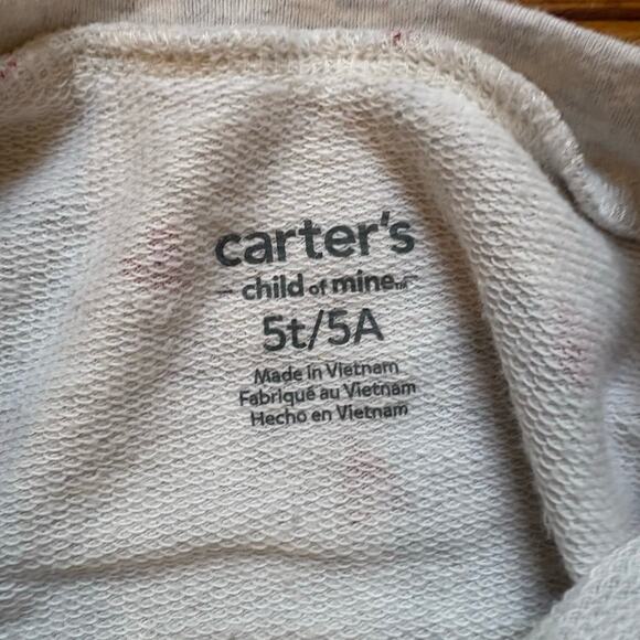 Carter's light gray red hearts valentine long sleeve sweater dress SIZE 5T - Picture 5 of 6